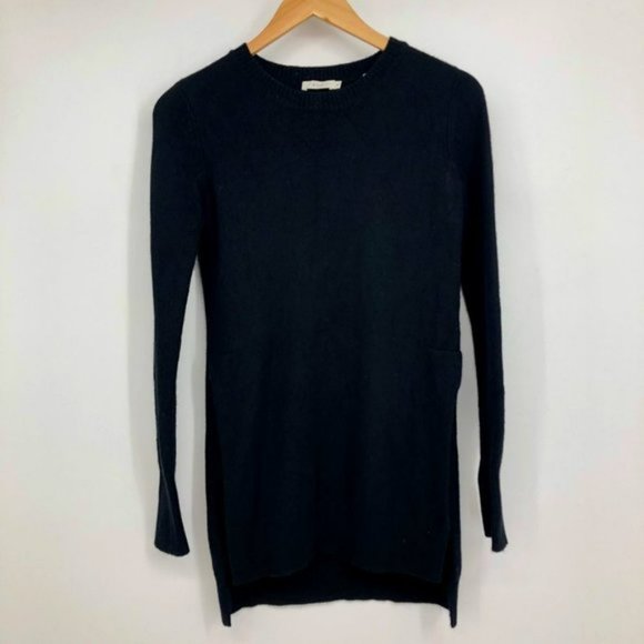 A.L.C. Black Jonathan merino wool   cashmere ribbed hem tunic sweater XS - Picture 4 of 7